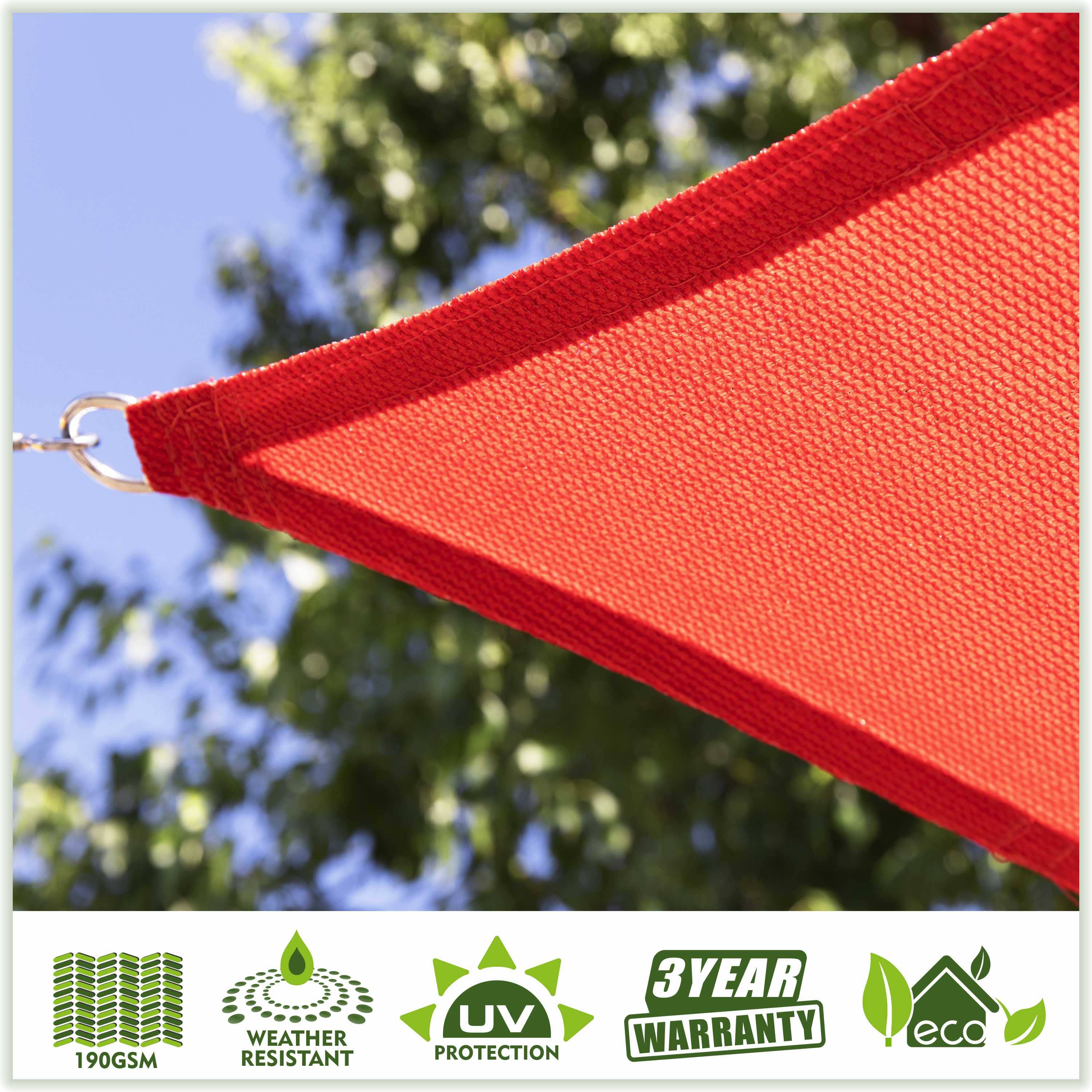 Right Triangle Sun Shade Sail Canopy, Commercial Grade, 7 Sizes, 8 Colors Sun Shade Sail Colourtree 