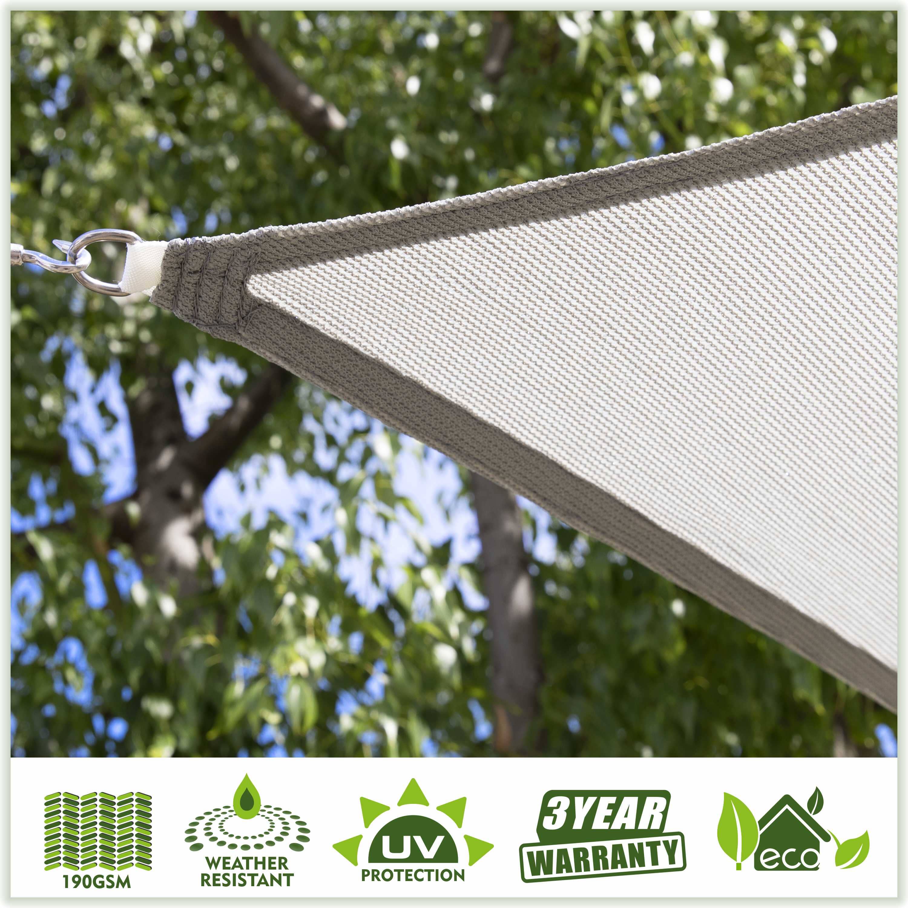 Right Triangle Sun Shade Sail Canopy, Commercial Grade, 7 Sizes, 8 Colors Sun Shade Sail Colourtree 