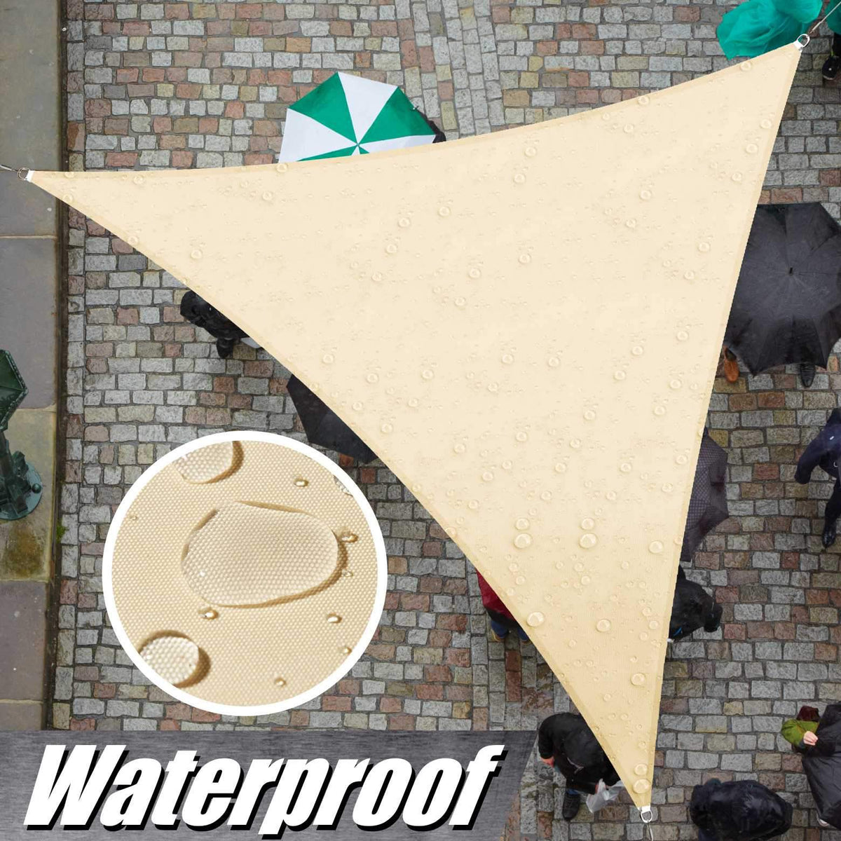 triangle tarp Waterproof Triangle Shade Sail Outdoor Canopy Awning, Patio and Pergola Cover