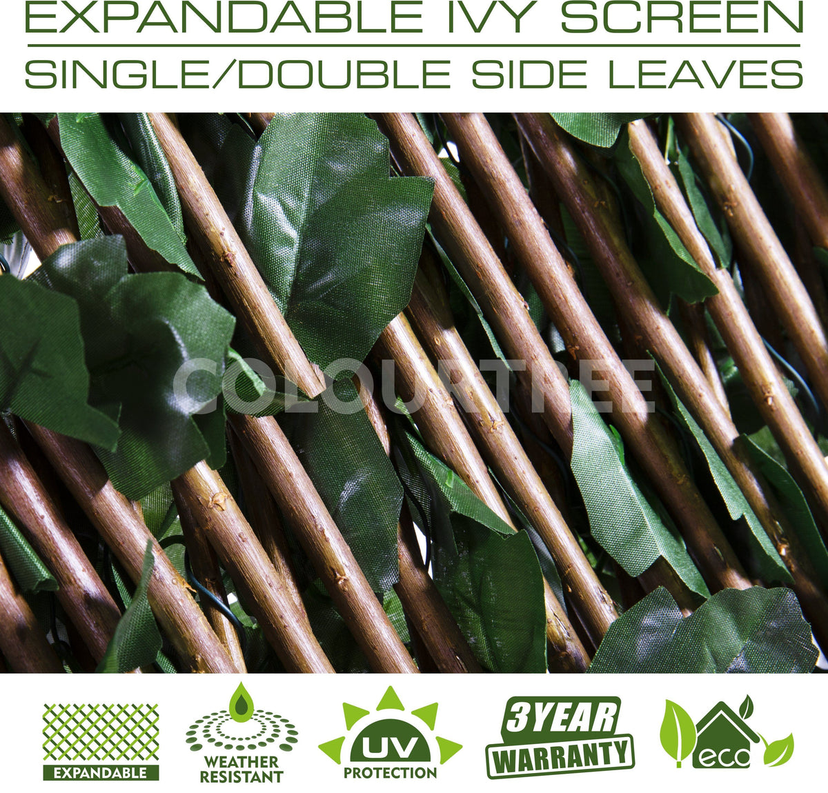 expandable fake plant trellis ColourTree Artificial Expandable Double-Sided Ivy Leaf Vines Willow Trellis Privacy Fencing Screen