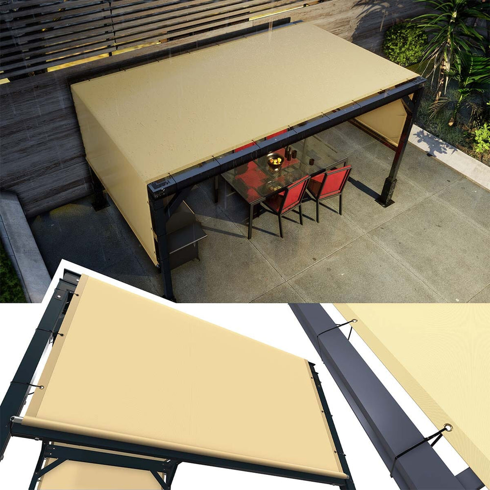 
                  
                    Load image into Gallery viewer, Amgo Pergola Canopy Replacement Amgo 8x12 with rods Beige 
                  
                