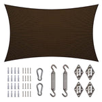 Amgo Rectangle shade sail with hardware Amgo 8x10 with harware Brown 