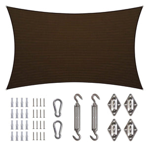 
                  
                    Load image into Gallery viewer, Amgo Rectangle shade sail with hardware Amgo 8x10 with harware Brown 
                  
                