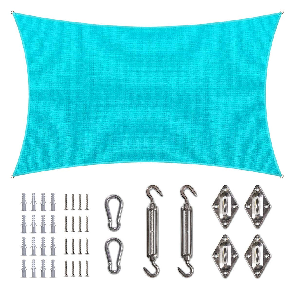 
                  
                    Load image into Gallery viewer, Amgo Rectangle shade sail with hardware Amgo 8x10 with harware Turquoise 
                  
                