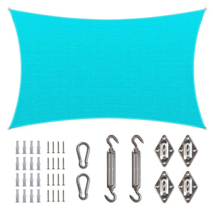 
                  
                    Load image into Gallery viewer, Amgo Rectangle shade sail with hardware Amgo 8x10 with harware Turquoise 
                  
                