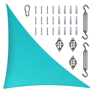 
                  
                    Load image into Gallery viewer, Amgo triangle sun shade sail with hardware Amgo 10x10x14.14 with hardware Turquoise 
                  
                