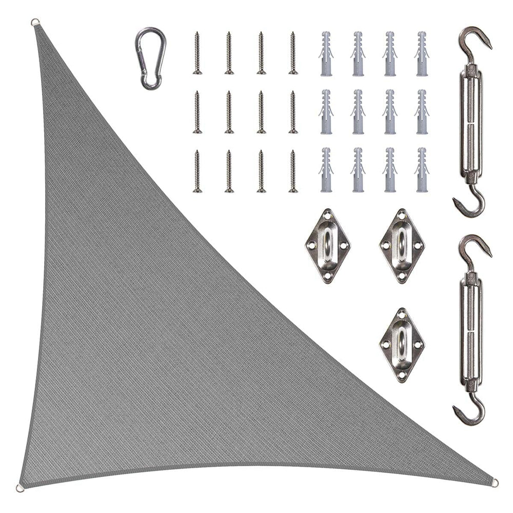 
                  
                    Load image into Gallery viewer, Amgo triangle sun shade sail with hardware Amgo 10x10x14.14 with hardware Gray 
                  
                