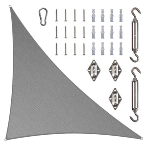 
                  
                    Load image into Gallery viewer, Amgo triangle sun shade sail with hardware Amgo 10x10x14.14 with hardware Gray 
                  
                