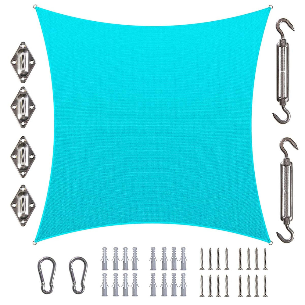 
                  
                    Load image into Gallery viewer, Amgo Rectangle shade sail with hardware Amgo 10x10 with harware Turquoise 
                  
                