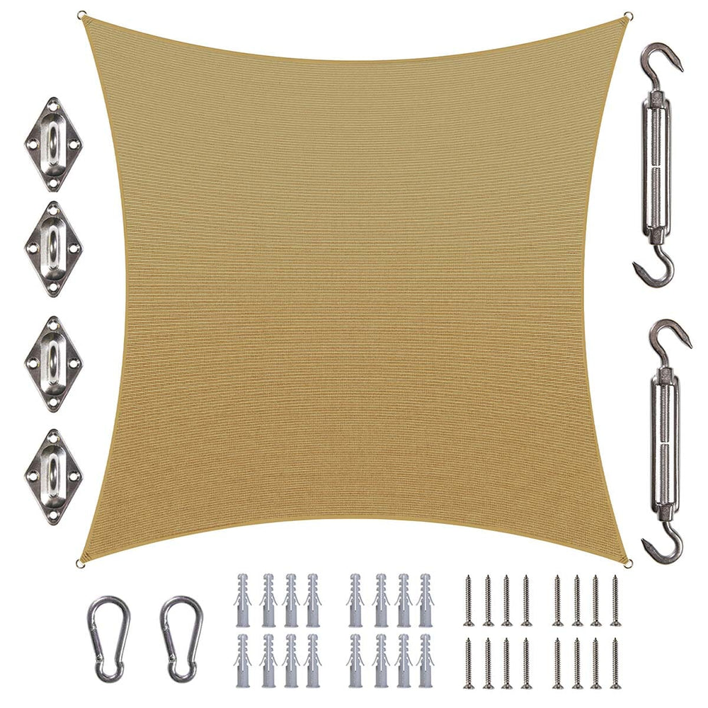 
                  
                    Load image into Gallery viewer, Amgo Rectangle shade sail with hardware Amgo 10x10 with harware Sand Beige 
                  
                