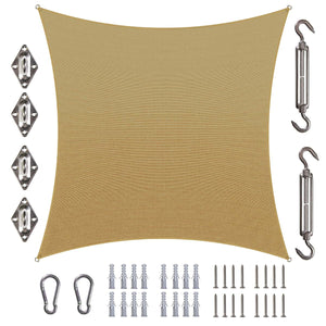 
                  
                    Load image into Gallery viewer, Amgo Rectangle shade sail with hardware Amgo 10x10 with harware Sand Beige 
                  
                