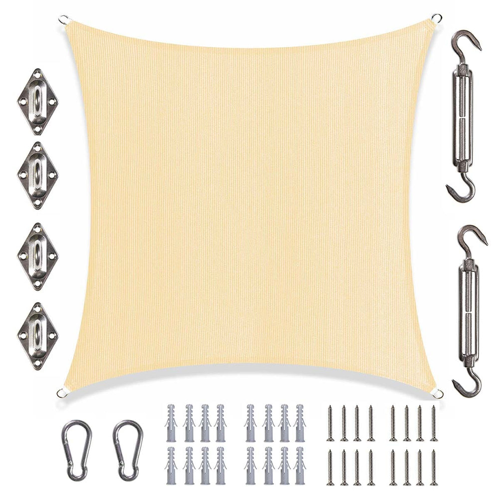 
                  
                    Load image into Gallery viewer, Amgo Rectangle shade sail with hardware Amgo 10x10 with harware Beige 
                  
                