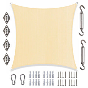 
                  
                    Load image into Gallery viewer, Amgo Rectangle shade sail with hardware Amgo 10x10 with harware Beige 
                  
                