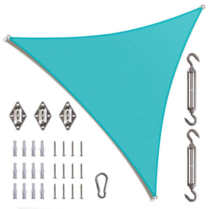 
                  
                    Load image into Gallery viewer, Amgo triangle sun shade sail with hardware Amgo 8x8x8 with hardware Turquoise 
                  
                