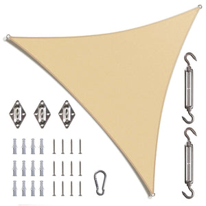 
                  
                    Load image into Gallery viewer, Amgo triangle sun shade sail with hardware Amgo 8x8x8 with hardware Beige 
                  
                