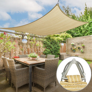 
                  
                    Load image into Gallery viewer, Colourtree Rectangle Pro Ring Shade Sail Colourtree Beige 12 x 12(ft.) 
                  
                