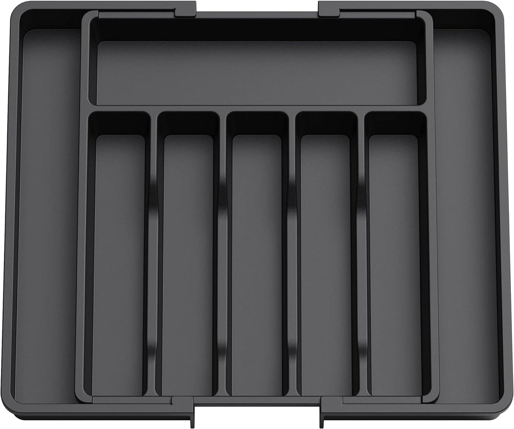 15 Black Expandable Utensil Tray