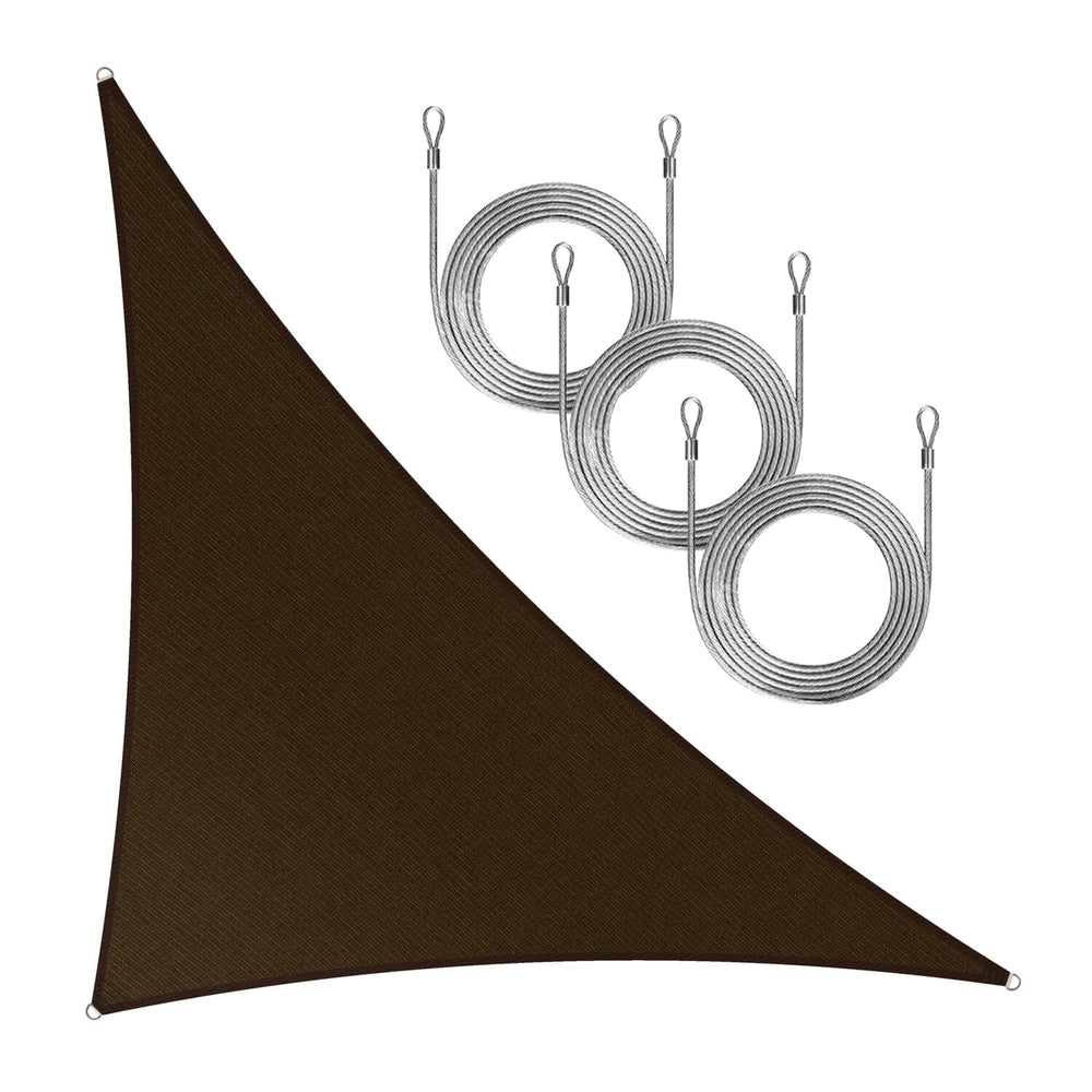 
                  
                    Load image into Gallery viewer, Amgo triangle sun shade sail with hardware Amgo 10x10x14.14 with Rope Brown 
                  
                