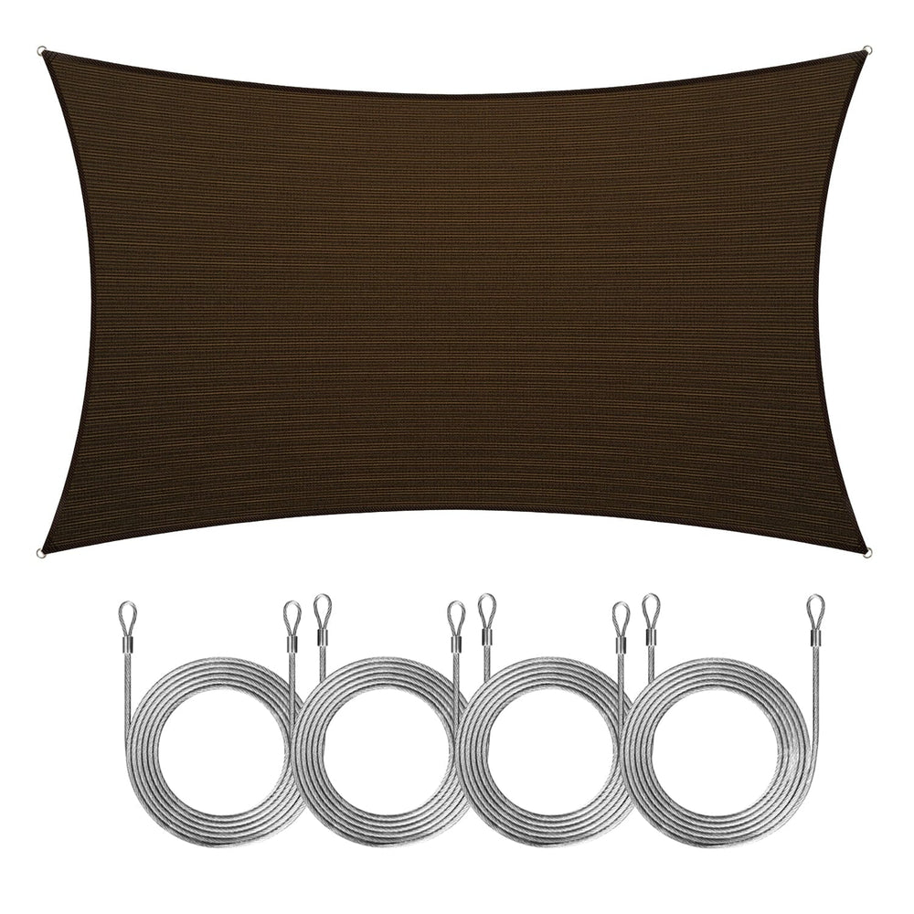 
                  
                    Load image into Gallery viewer, Amgo Rectangle shade sail with hardware Amgo 8x10 with rope Brown 
                  
                