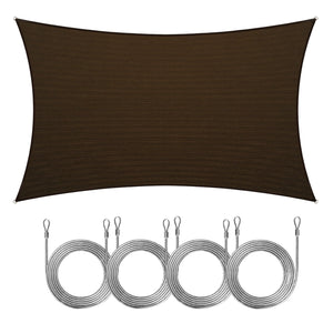 
                  
                    Load image into Gallery viewer, Amgo Rectangle shade sail with hardware Amgo 8x10 with rope Brown 
                  
                