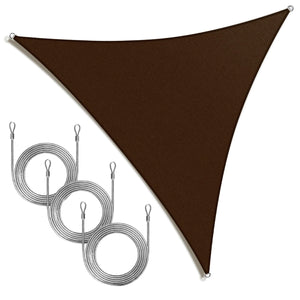 
                  
                    Load image into Gallery viewer, Amgo triangle sun shade sail with hardware Amgo 8x8x8 with Rope Brown 
                  
                