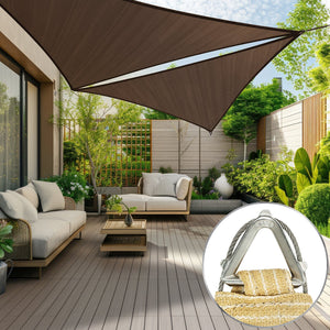 
                  
                    Load image into Gallery viewer, Royal Shade Triangle Pro Ring Shade Sail Royal Shade Brown 12x12x12(ft.) 
                  
                