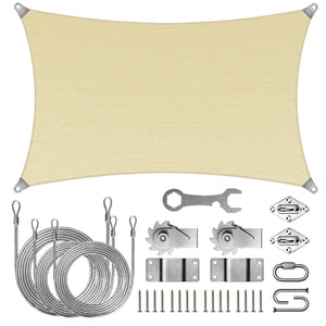 
                  
                    Load image into Gallery viewer, Royal Shade Rectangle Super Ring Shade Sail with Hardware Royal Shade 
                  
                
