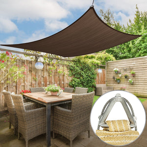 
                  
                    Load image into Gallery viewer, Royal Shade Rectangle Pro Ring Shade Sail Royal Shade Brown 12 x 12(ft.) 
                  
                