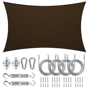 
                  
                    Load image into Gallery viewer, Royal Shade Rectangle Waterproof Shade Sail with Hardware Royal Shade 12x7 Brown R-KIT6
                  
                