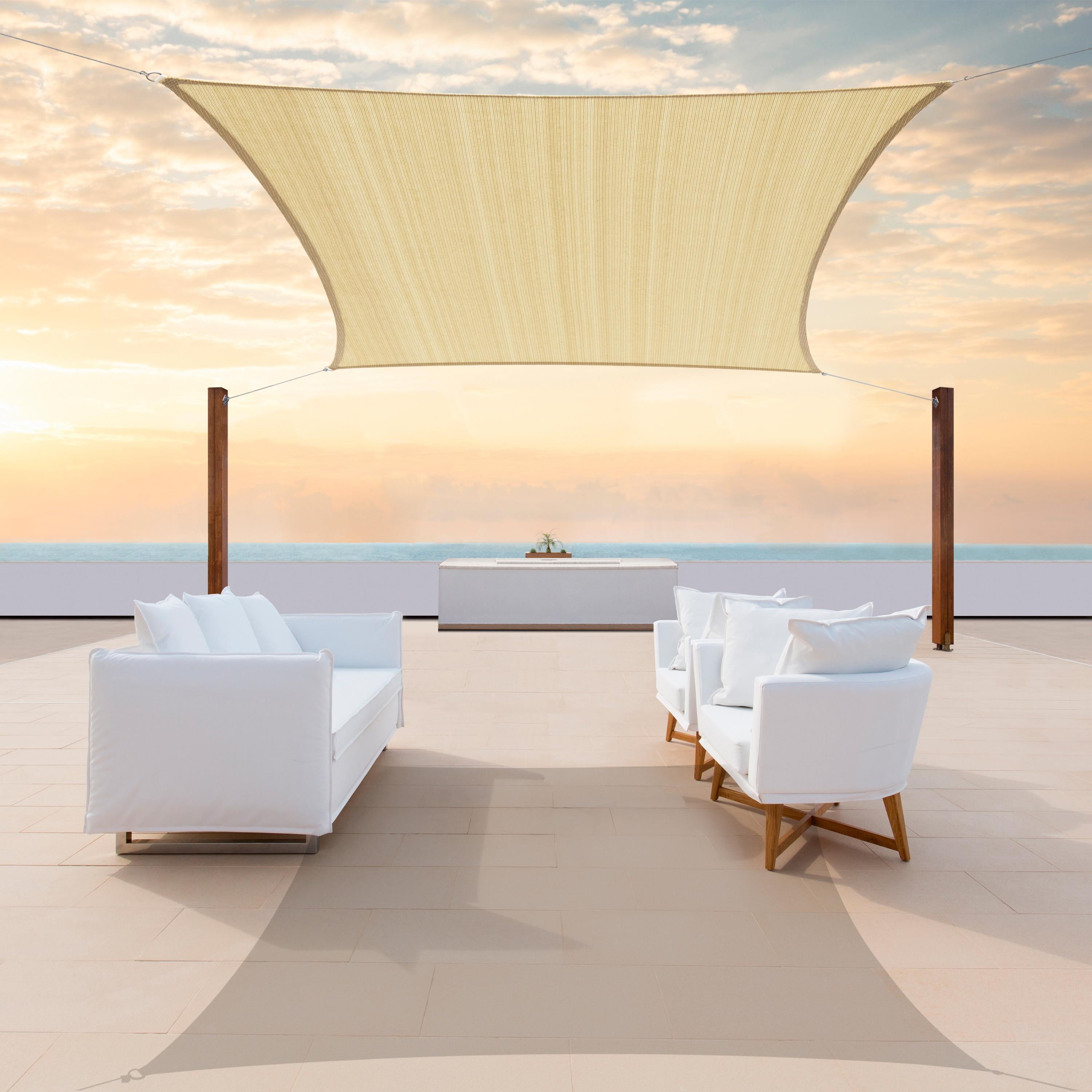 Colourtree Square Sun Shade Sail Canopy, Commercial Grade, 4 Sizes, 8 Colors