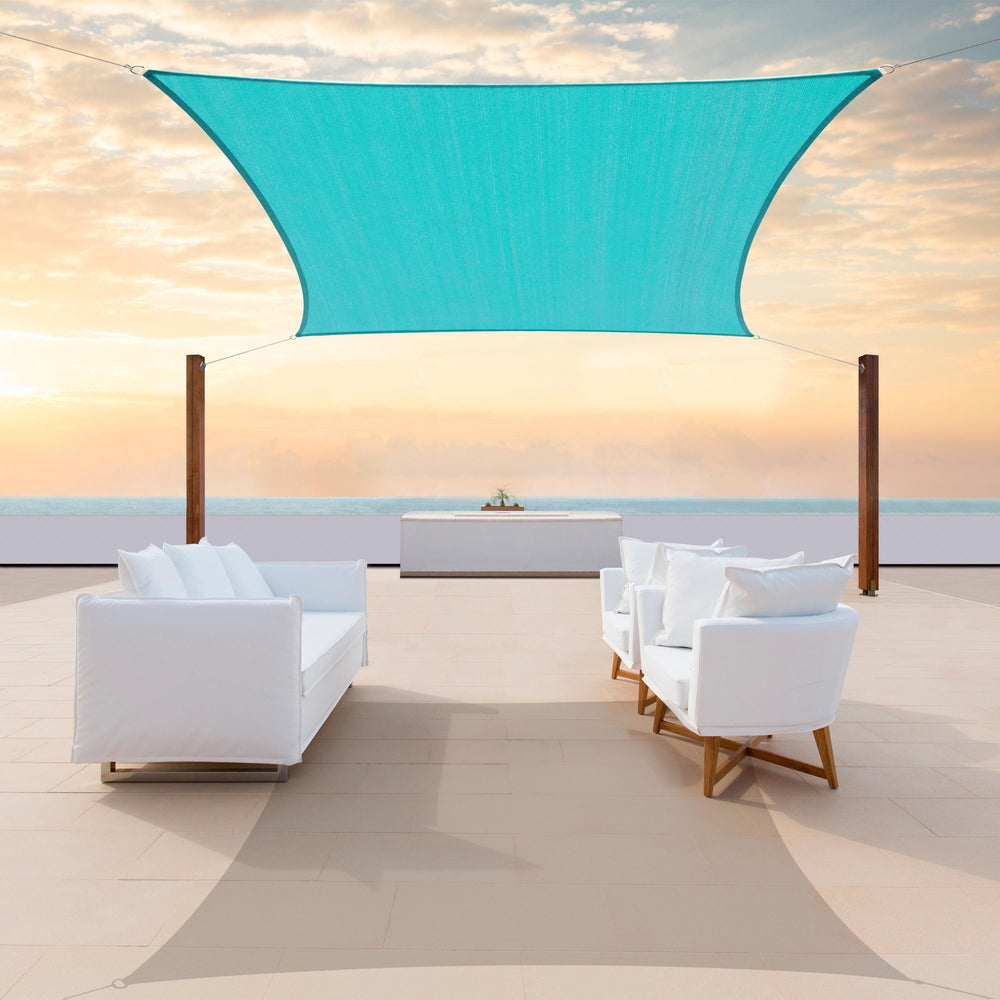 
                  
                    Load image into Gallery viewer, Square Sun Shade Sail Canopy, Commercial Grade, 4 Sizes, 8 Colors, Hardware Pack Included Sun Shade Sail Colourtree 10&amp;#39; x 10 Turquoise 
                  
                