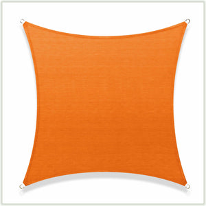 Square Sun Shade Sail Canopy, Commercial Grade, 4 Sizes, 8 Colors Sun Shade Sail Colourtree 10' x 10 Orange 