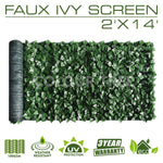 Artificial Hedges Faux Ivy Leaves Fence Privacy Screen Panels  Decorative Trellis - 2' x 14' - ColourTree