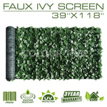 Artificial Hedges Faux Ivy Leaves Fence Privacy Screen Panels  Decorative Trellis - 39" x 118" - ColourTree