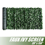 Artificial Hedges Faux Ivy Leaves Fence Privacy Screen Panels  Decorative Trellis - 39" x 158" - ColourTree