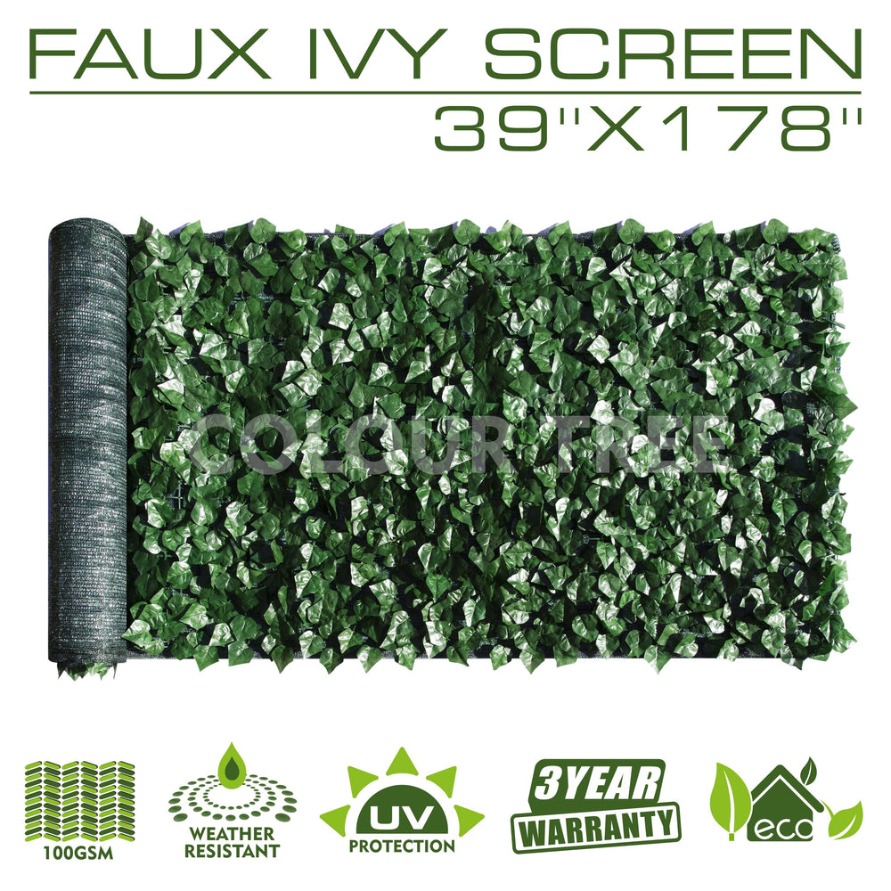 Artificial Hedges Faux Ivy Leaves Fence Privacy Screen Panels  Decorative Trellis - 39