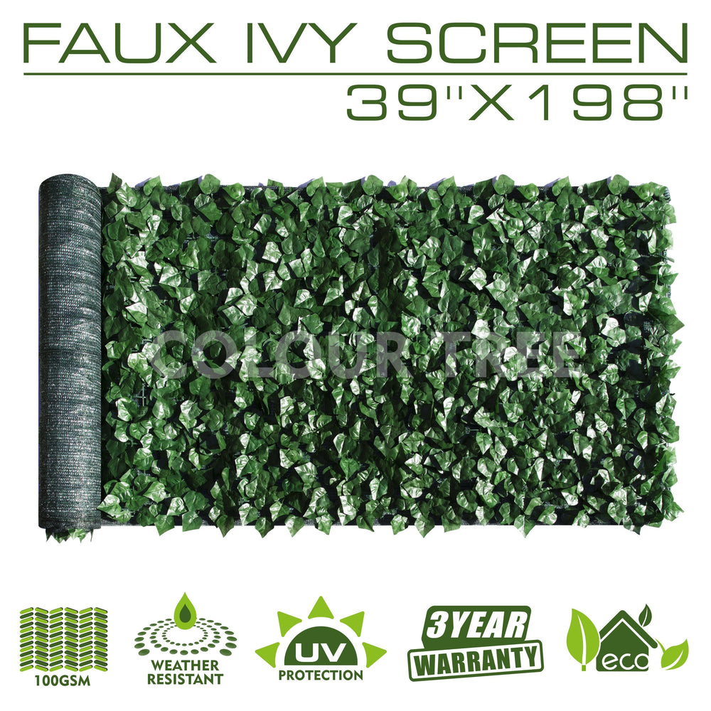 Artificial Hedges Faux Ivy Leaves Fence Privacy Screen Panels  Decorative Trellis - 39