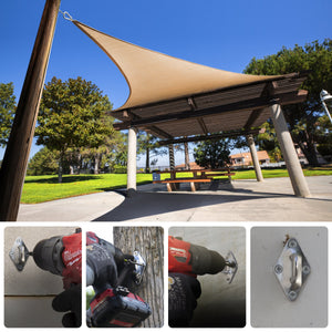 
                  
                    Load image into Gallery viewer, Stainless Steel 10&amp;quot; Sun Shade Sail Hardware Installation Kit - Triangle Hardware &amp;amp; Accessories Amgo 
                  
                