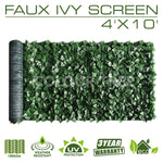 Artificial Hedges Faux Ivy Leaves Fence Privacy Screen Panels  Decorative Trellis - 4' x 10' - ColourTree