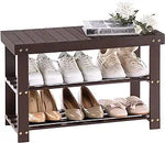 Bamboo Shelf 4 Rows with Wheel 24 inch nature Color ColourTree 