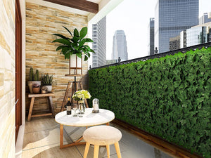 faux wood trellis ColourTree Artificial Hedges Faux Ivy Leaves Fence Privacy Screen 59 IN x 118 IN