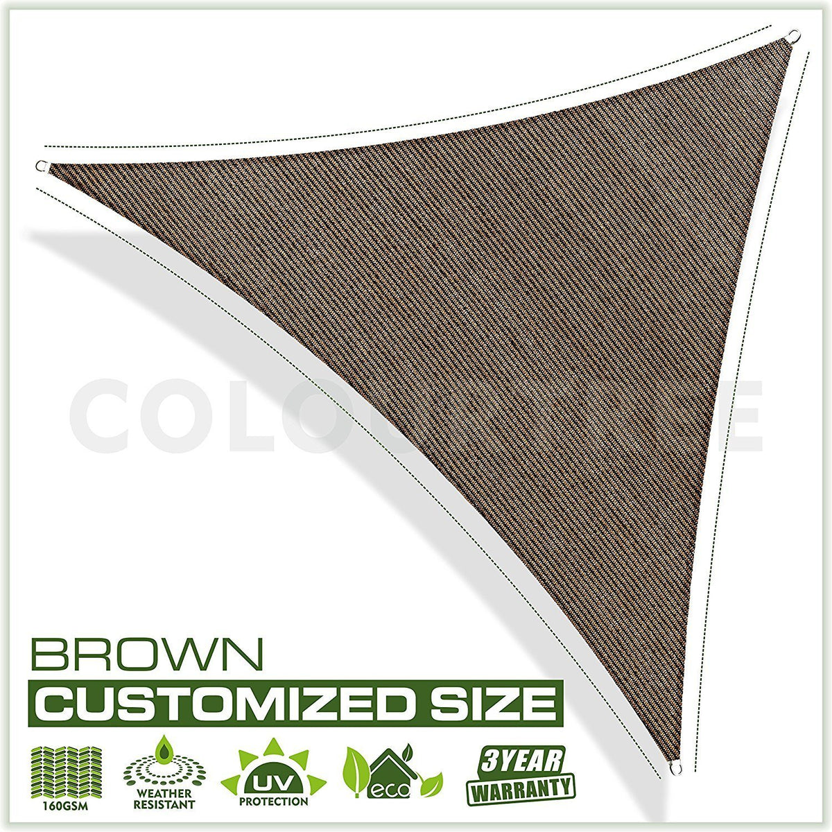 ColourTree Right Triangle Sun Shade Sail Custom Size Order to Make
