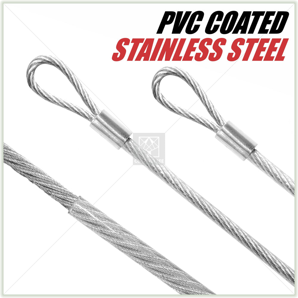 
                  
                    Load image into Gallery viewer, 36 Feet (12ft x 3) PVC Coated Stainless Steel Metal Wire Cable Ropes Hardware Kits For Triangle Sun Shade Sail Canopy â€? Commercial Standard Heavy Duty - ColourTree
                  
                