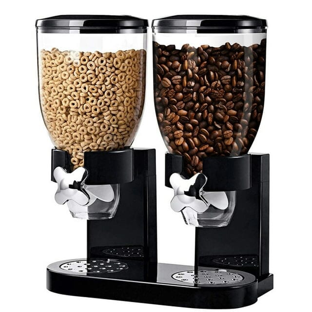 triple cylinder cereal dispenser 2L in black color ColourTree 