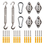 Stainless Steel 10" Sun Shade Sail Hardware Installation Kit - Square/Rectangle Hardware & Accessories Amgo 