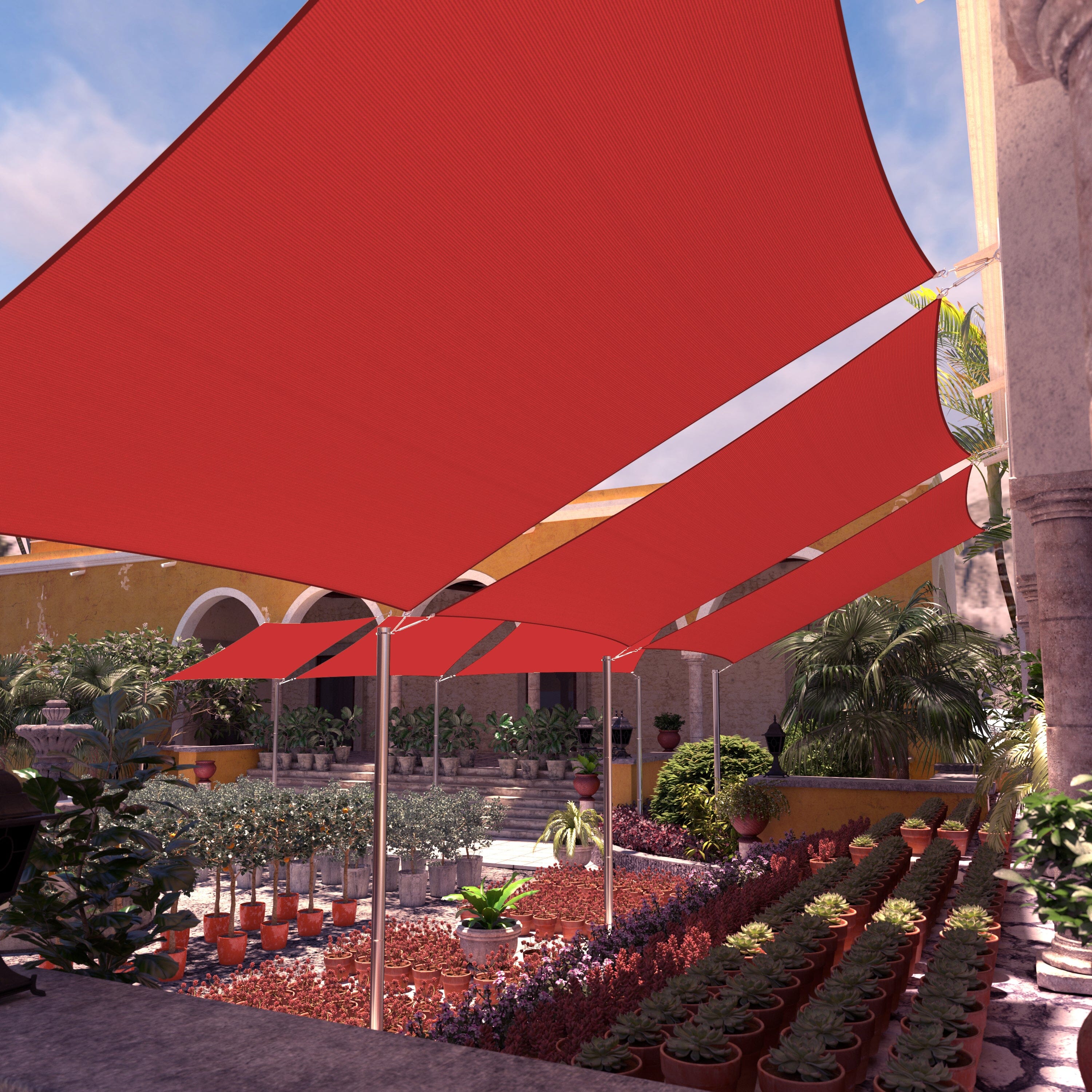 Rectangle Sun Shade Sail Canopy, Commercial Grade, 14 Sizes, 7 Colors Sun Shade Sail Colourtree 