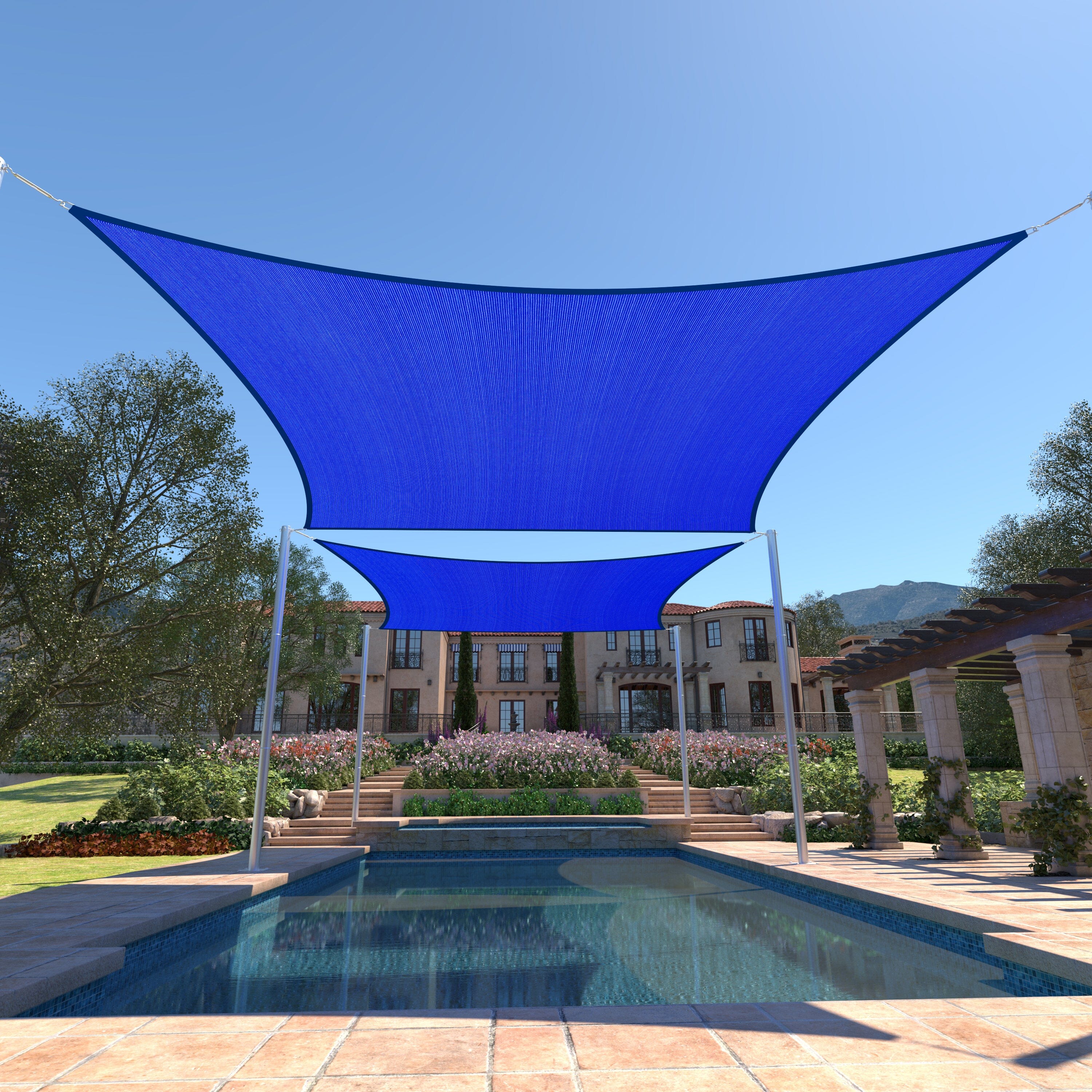 Rectangle Sun Shade Sail Canopy, Commercial Grade, 14 Sizes, 7 Colors Sun Shade Sail Colourtree 