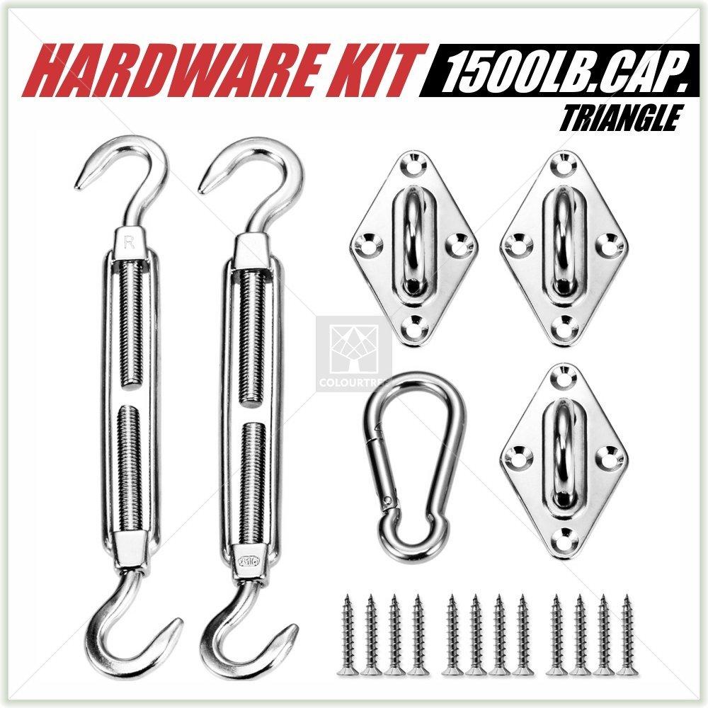 Triangle Sun Shade Sail Hardware Installation Kits - 24 PC Hardware ...