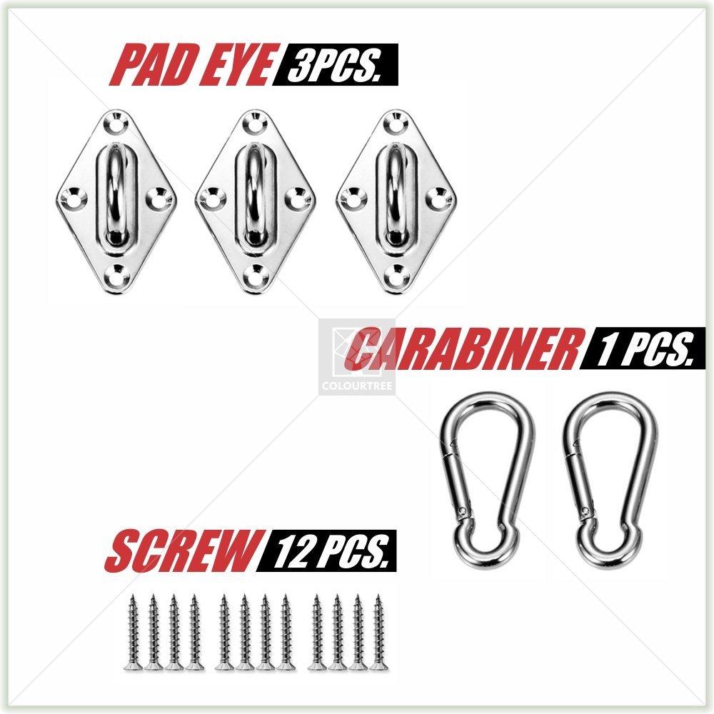 Triangle Sun Shade Sail Hardware Installation Kits - 24 PC Hardware ...
